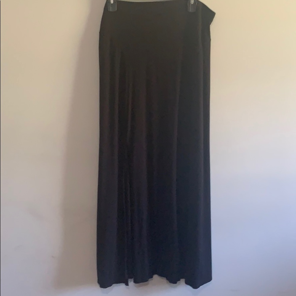 Long Black Skirt with Slit